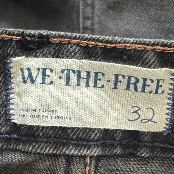 We The Free Deep Trance Dropped Boyfriend Jeans 32 Black Streetwear Wide Leg - Picture 11 of 12